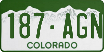 CO license plate 187AGN