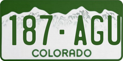 CO license plate 187AGU