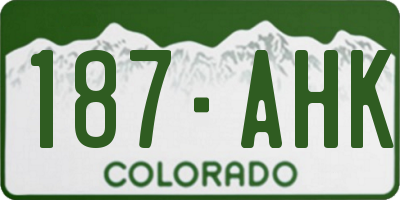 CO license plate 187AHK