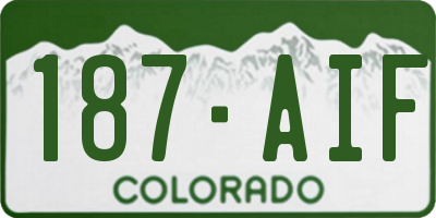 CO license plate 187AIF
