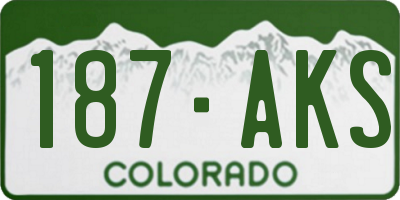 CO license plate 187AKS
