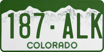 CO license plate 187ALK
