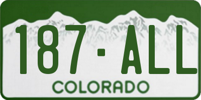 CO license plate 187ALL
