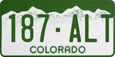 CO license plate 187ALT