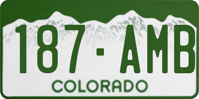 CO license plate 187AMB