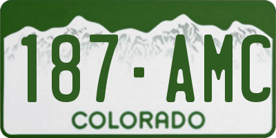 CO license plate 187AMC