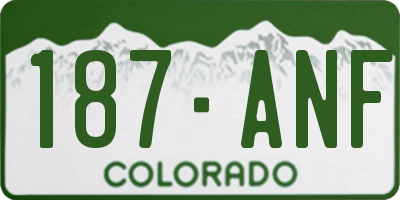 CO license plate 187ANF