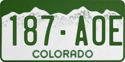 CO license plate 187AOE