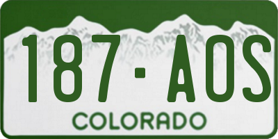 CO license plate 187AOS