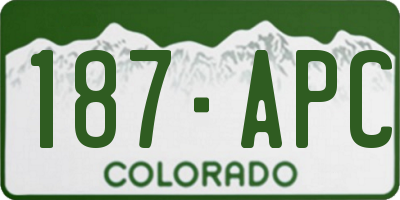 CO license plate 187APC