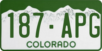CO license plate 187APG