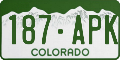 CO license plate 187APK