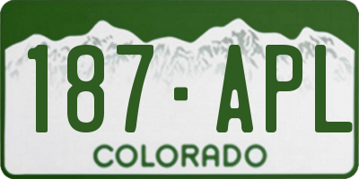 CO license plate 187APL