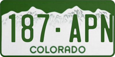 CO license plate 187APN