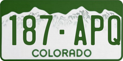 CO license plate 187APQ