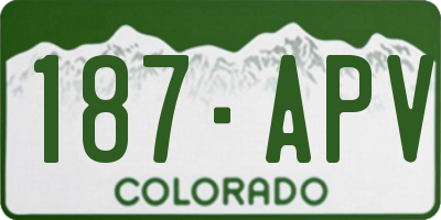 CO license plate 187APV