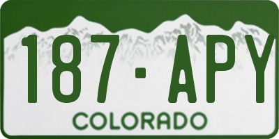 CO license plate 187APY