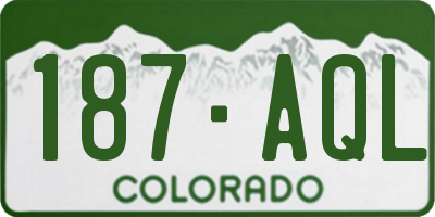 CO license plate 187AQL