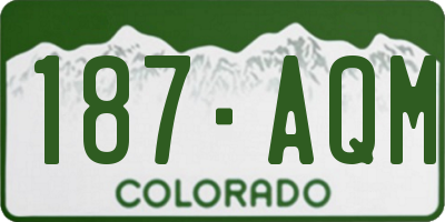 CO license plate 187AQM