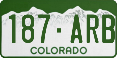 CO license plate 187ARB