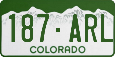 CO license plate 187ARL
