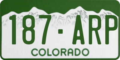 CO license plate 187ARP