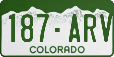 CO license plate 187ARV