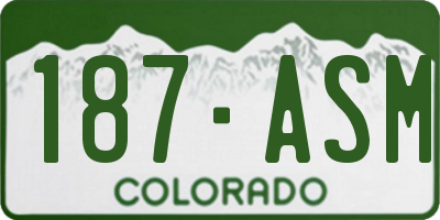CO license plate 187ASM