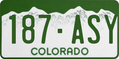 CO license plate 187ASY