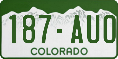 CO license plate 187AUO