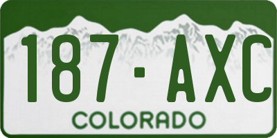 CO license plate 187AXC