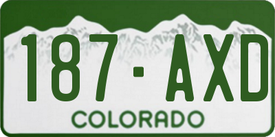 CO license plate 187AXD