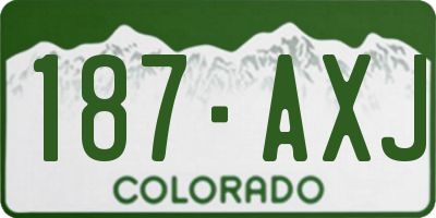 CO license plate 187AXJ