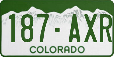 CO license plate 187AXR
