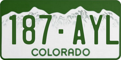 CO license plate 187AYL