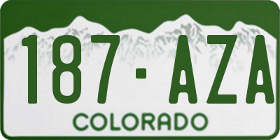 CO license plate 187AZA