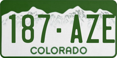 CO license plate 187AZE