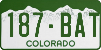 CO license plate 187BAT