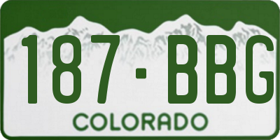 CO license plate 187BBG