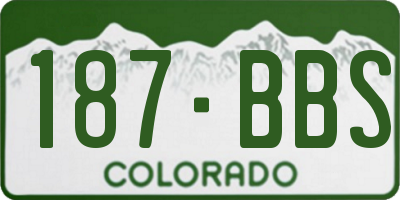 CO license plate 187BBS