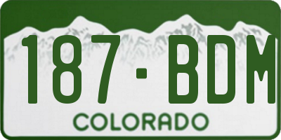 CO license plate 187BDM