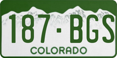 CO license plate 187BGS