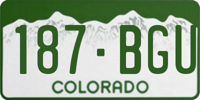 CO license plate 187BGU