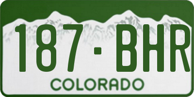 CO license plate 187BHR