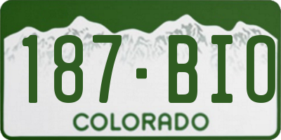 CO license plate 187BIO