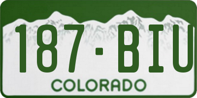 CO license plate 187BIU