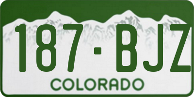 CO license plate 187BJZ