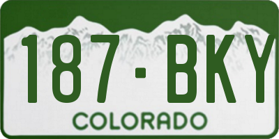 CO license plate 187BKY