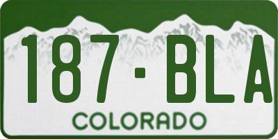 CO license plate 187BLA