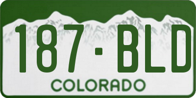 CO license plate 187BLD